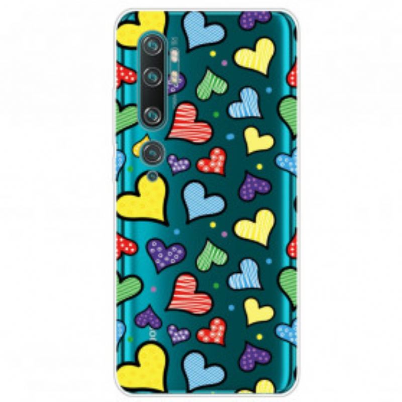 Capa Para Xiaomi Mi Note 10 / 10 Pro Corações Multicoloridos