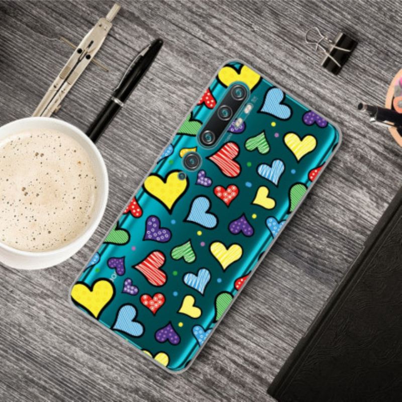 Capa Para Xiaomi Mi Note 10 / 10 Pro Corações Multicoloridos