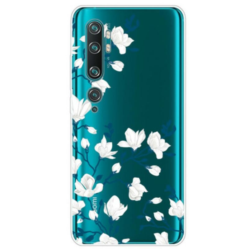 Capa Para Xiaomi Mi Note 10 / 10 Pro Flores Brancas