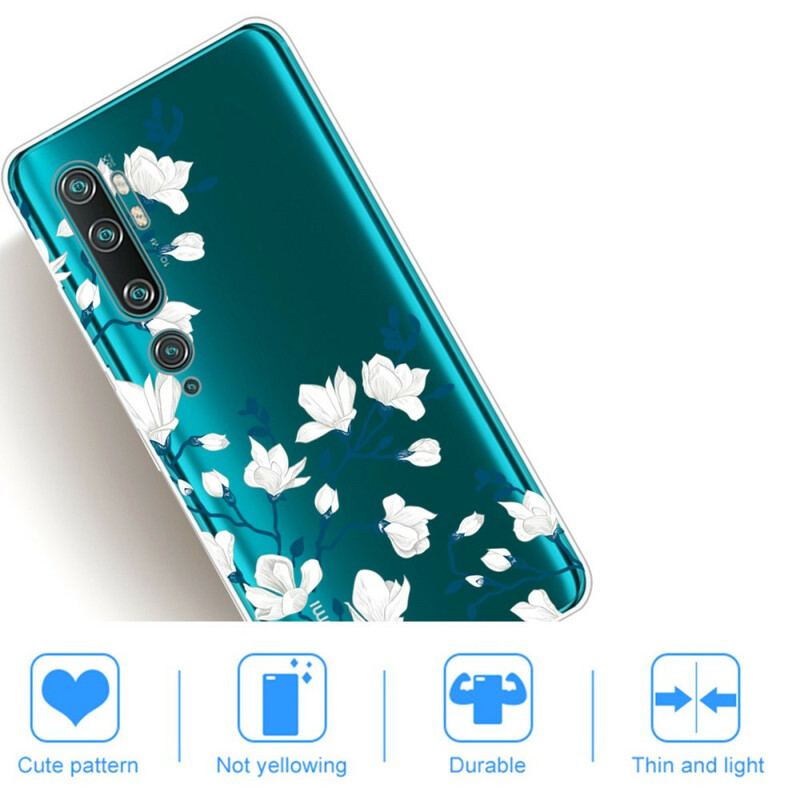 Capa Para Xiaomi Mi Note 10 / 10 Pro Flores Brancas