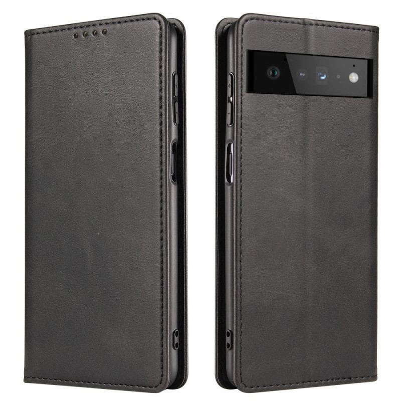 Capa De Celular Para Google Pixel 6 Flip Efeito Couro Magnético