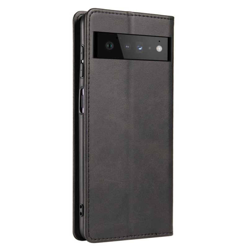 Capa De Celular Para Google Pixel 6 Flip Efeito Couro Magnético