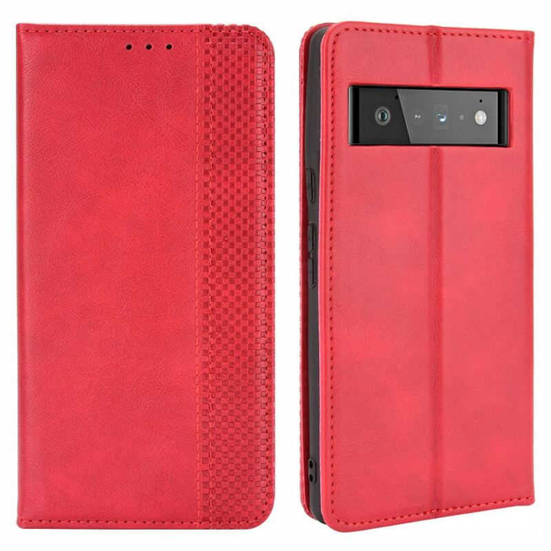 Capa De Celular Para Google Pixel 6 Flip Efeito Couro Vintage Estilizado