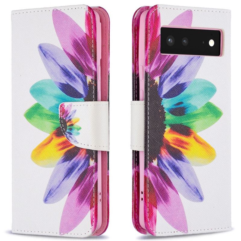 Capa De Celular Para Google Pixel 6 Flip Flor Aquarela