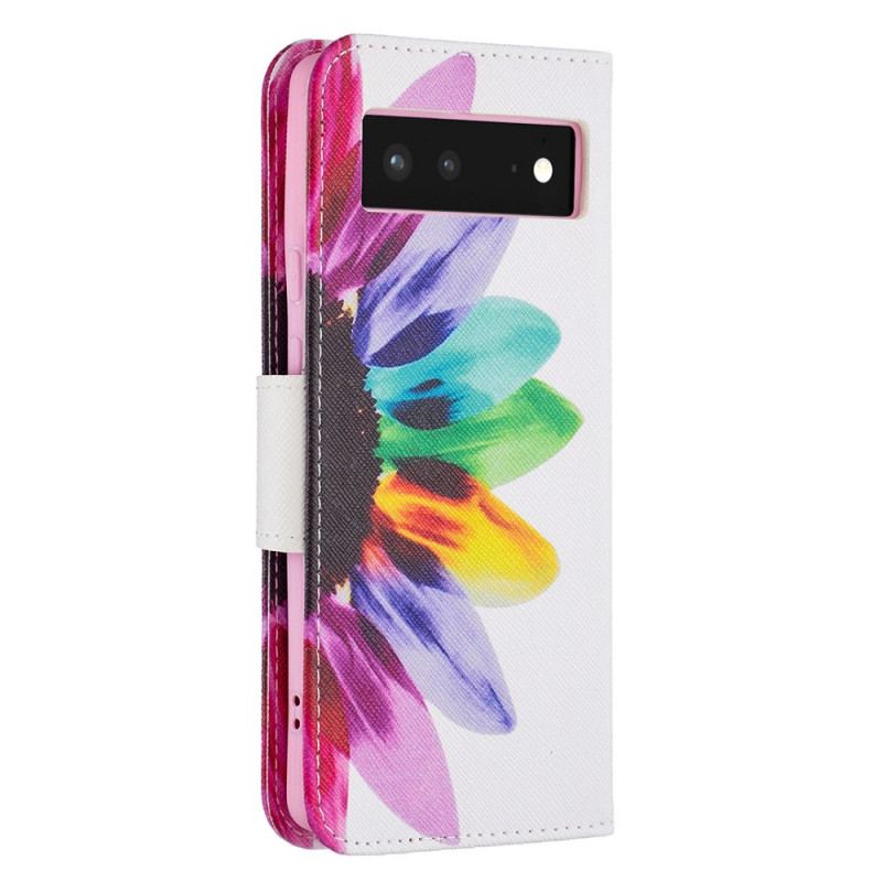 Capa De Celular Para Google Pixel 6 Flip Flor Aquarela