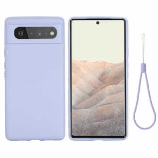 Capa De Celular Para Google Pixel 6 Silicone Líquido Com Cordão