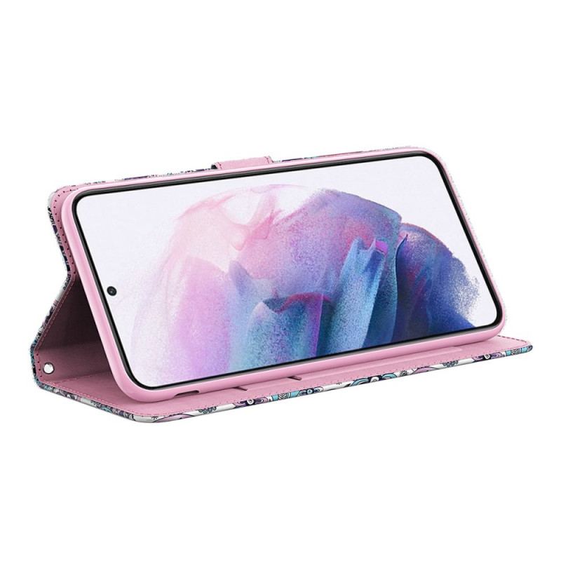 Capa De Couro Para Google Pixel 6 Pássaro Aquarela