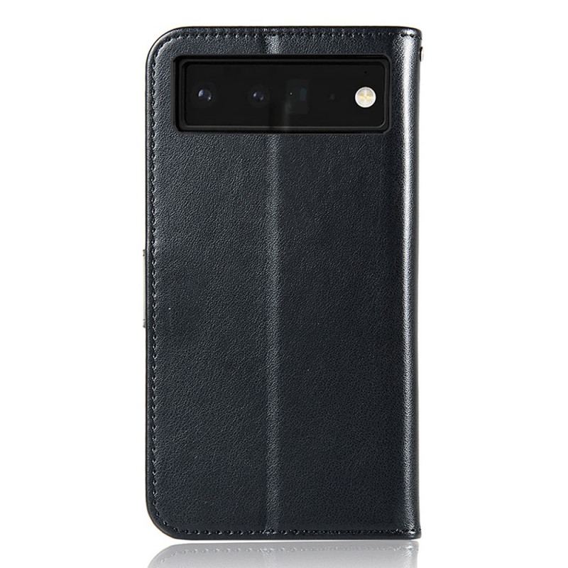 Capa Em Pele Para Google Pixel 6 Coruja Apanhador De Sonhos Efeito Couro