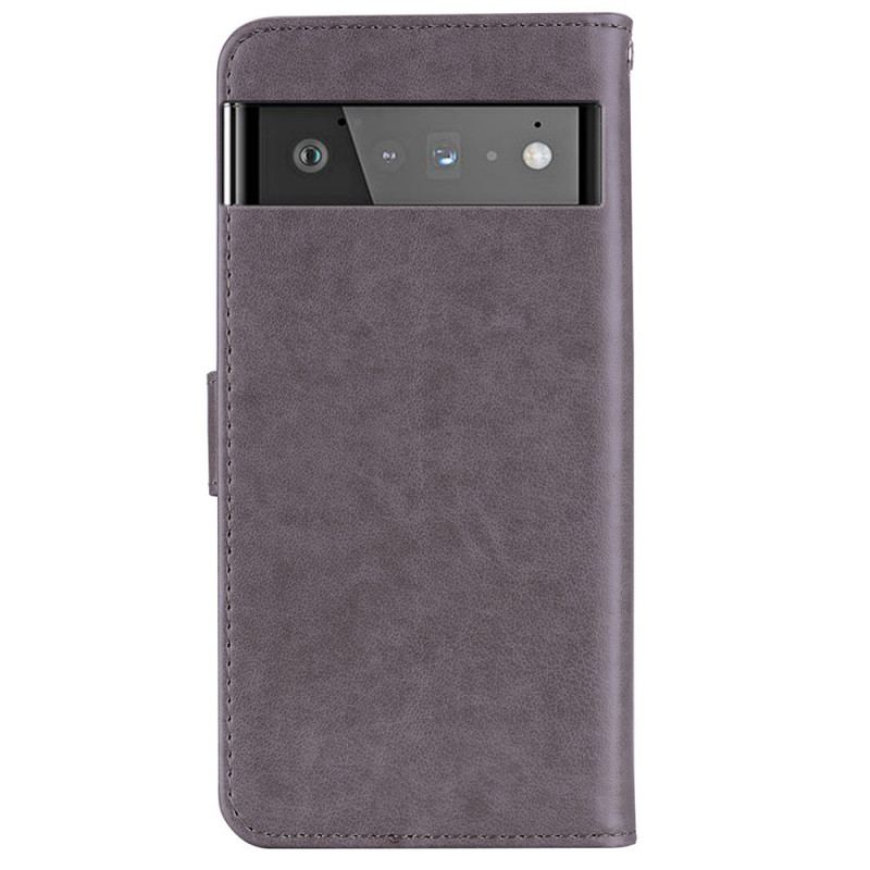 Capa Em Pele Para Google Pixel 6 Coruja Mandala E Charme