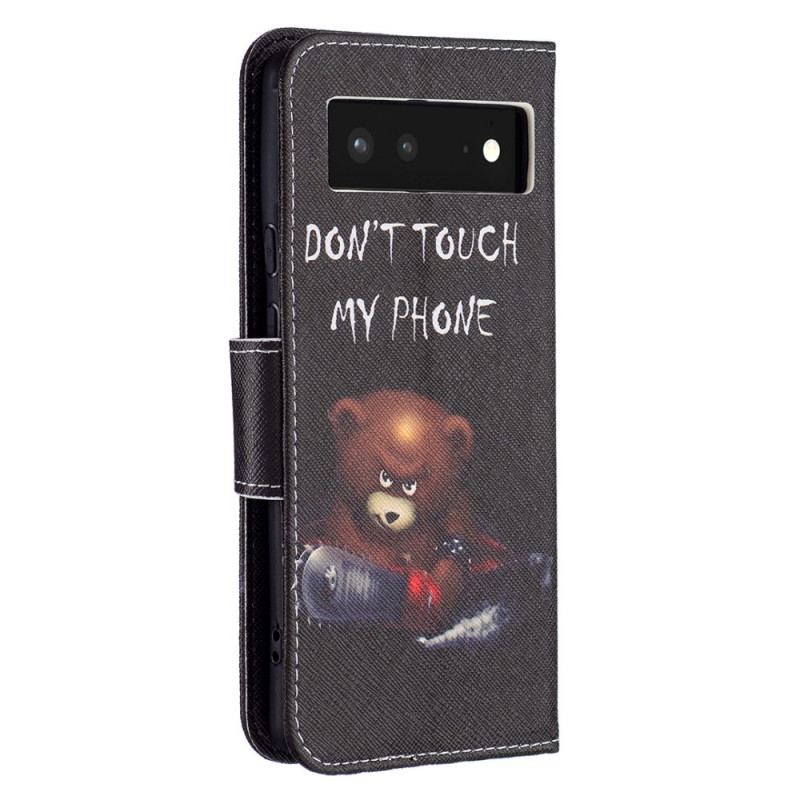 Capa Em Pele Para Google Pixel 6 Urso Perigoso