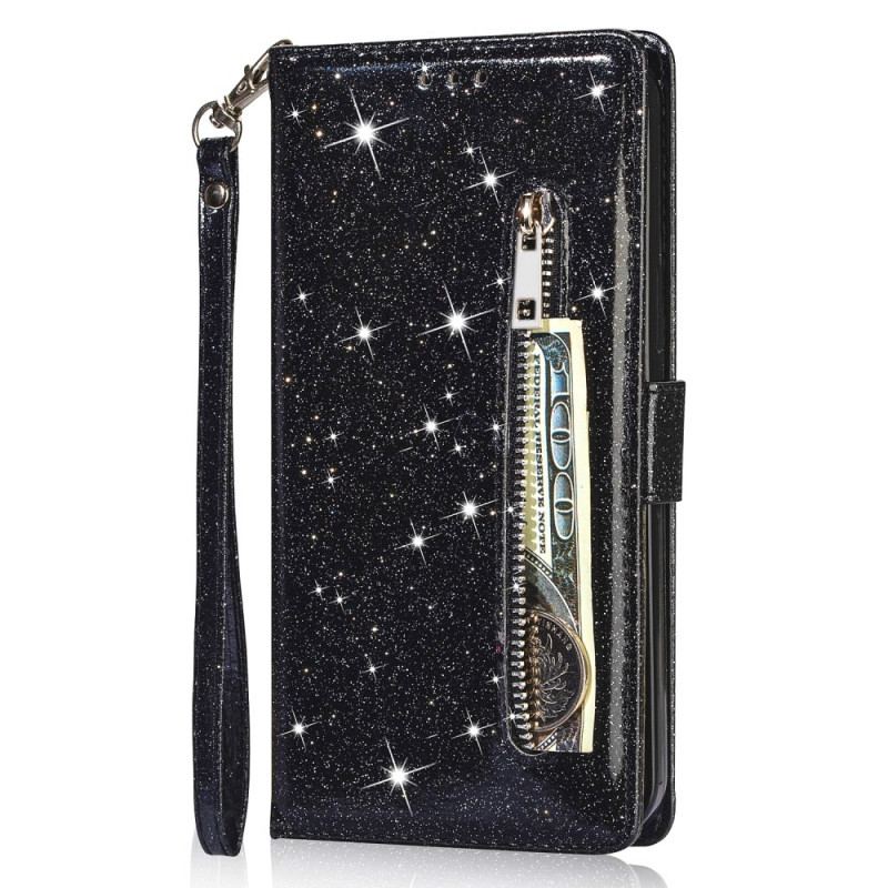 Capa Flip Para Google Pixel 6 Bolsa De Moedas Glitter