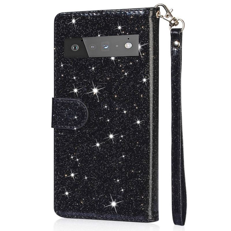 Capa Flip Para Google Pixel 6 Bolsa De Moedas Glitter