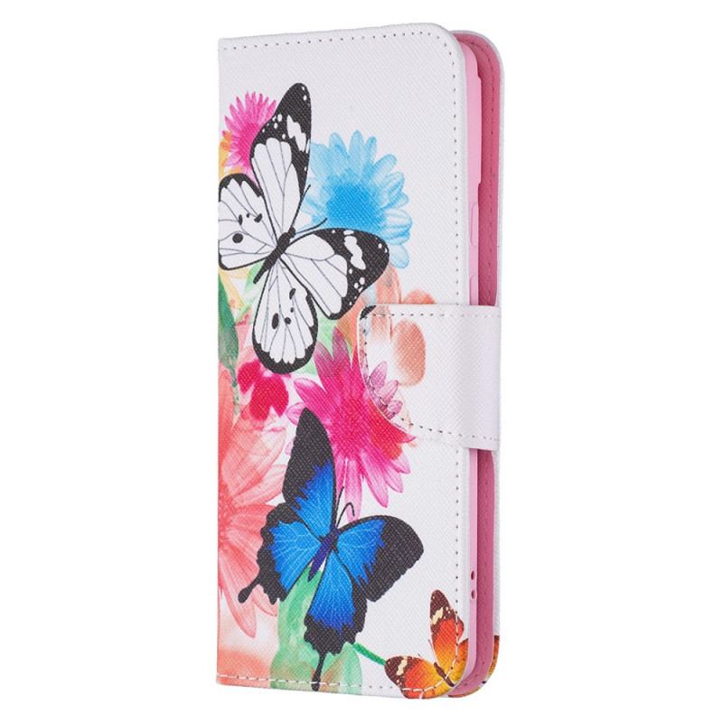 Capa Flip Para Google Pixel 6 Borboletas Pintadas