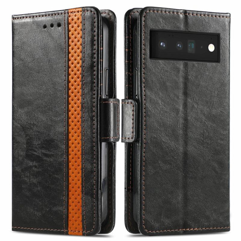 Capa Flip Para Google Pixel 6 Casene De Fecho Duplo Bicoloro