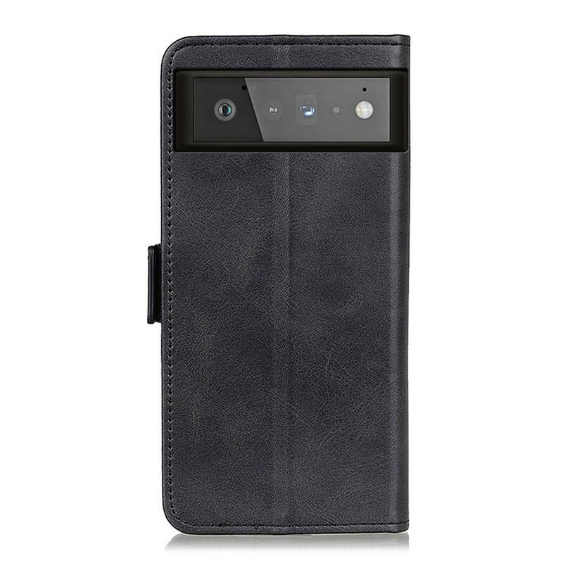 Capa Flip Para Google Pixel 6 De Couro Aba Dupla