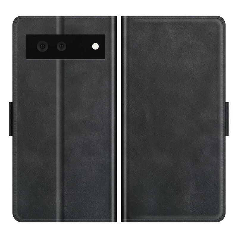 Capa Flip Para Google Pixel 6 De Couro Aba Dupla Clássica