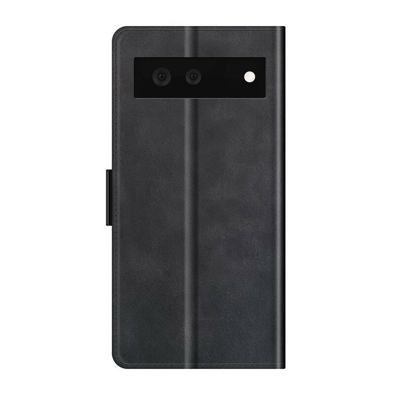 Capa Flip Para Google Pixel 6 De Couro Aba Dupla Clássica