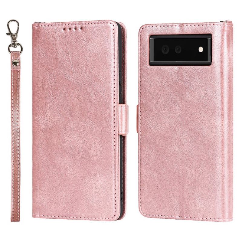 Capa Flip Para Google Pixel 6 De Couro Aba Rfid Dupla