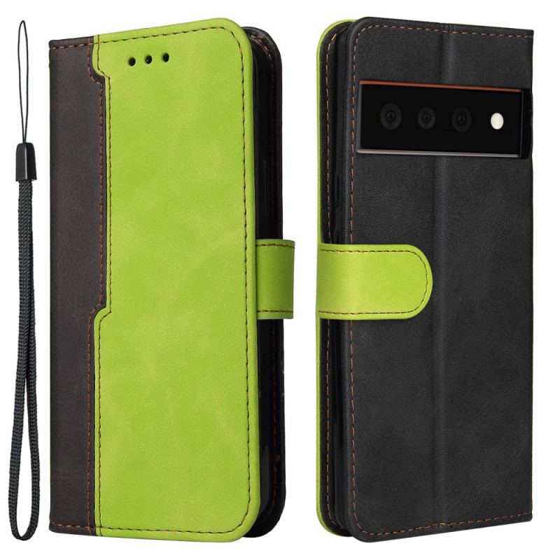 Capa Flip Para Google Pixel 6 Dois Tons