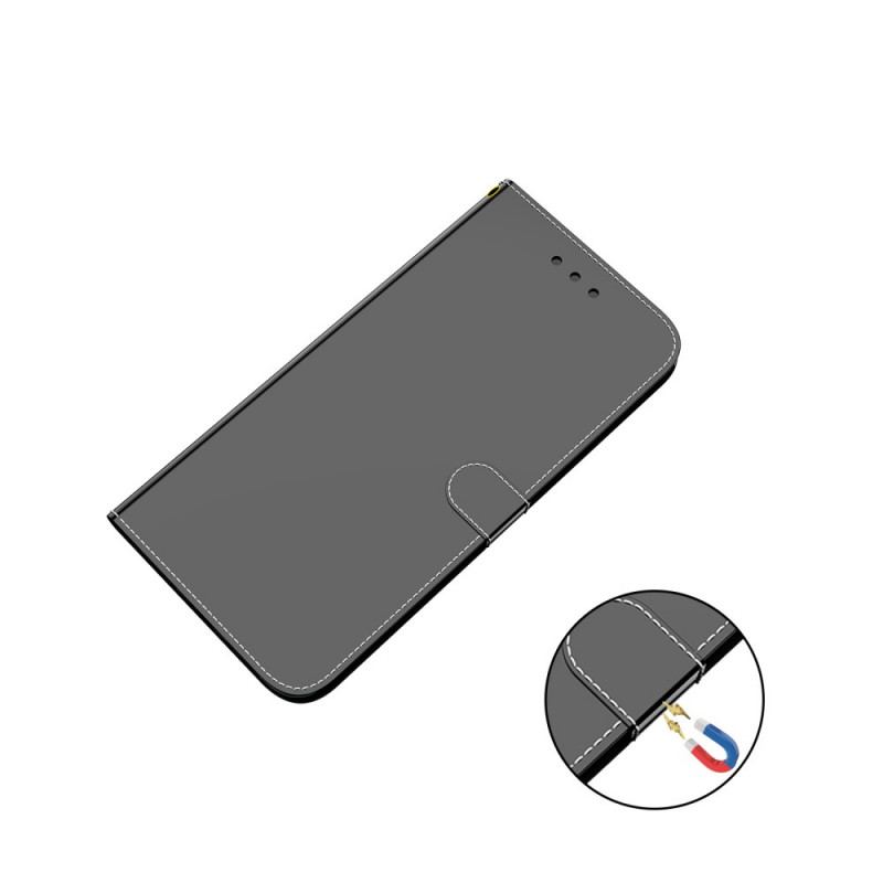 Capa Flip Para Google Pixel 6 Capa De Espelho De Couro Sintético