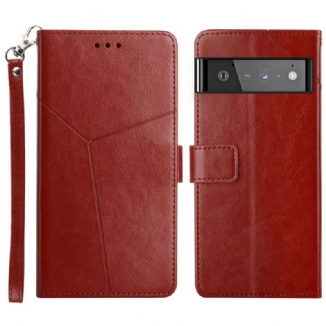 Capa Flip Para Google Pixel 6 Estilo Couro Geo Y Design