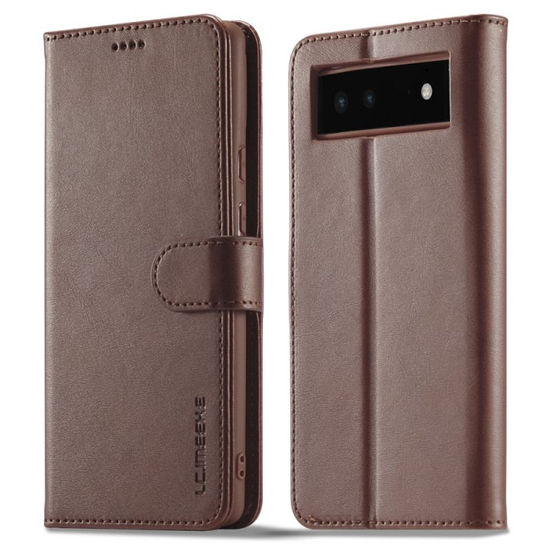 Capa Flip Para Google Pixel 6 Lc.imeeke Efeito Couro