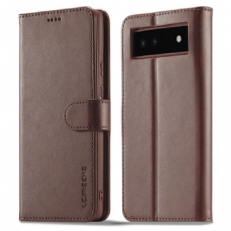 Capa Flip Para Google Pixel 6 Lc.imeeke Efeito Couro