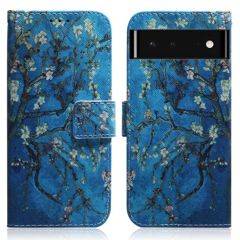 Capa Flip Para Google Pixel 6 Ramo De Árvore Florido