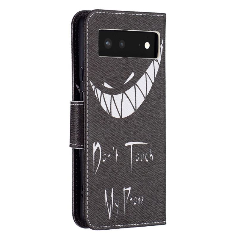 Capa Flip Para Google Pixel 6 Telefone Do Diabo