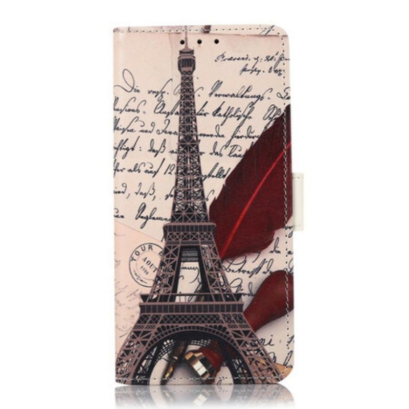 Capa Flip Para Google Pixel 6 Torre Eiffel Do Poeta