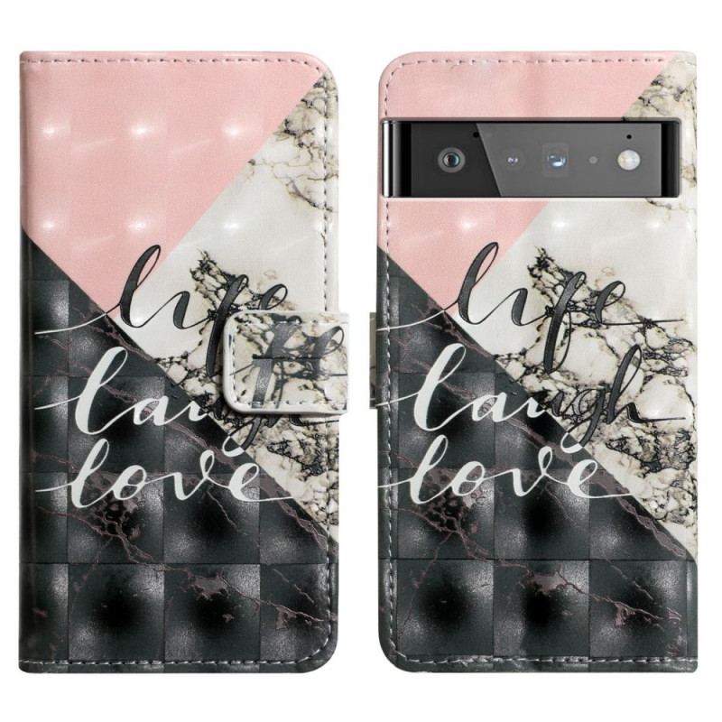 Capa Flip Para Google Pixel 6 Vida Rir Amor