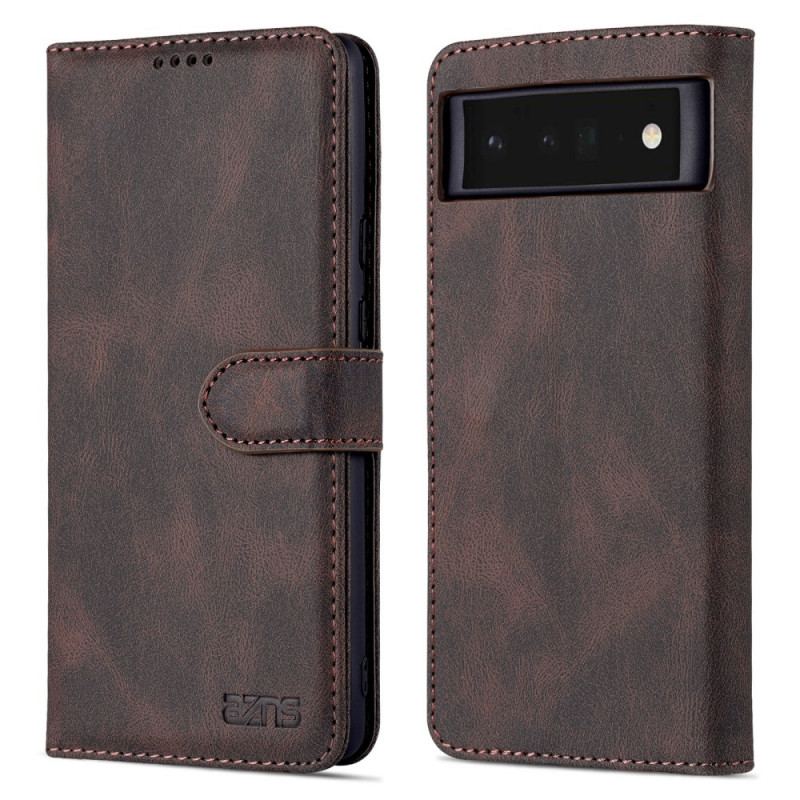 Capa Folio Para Google Pixel 6 Costura Azns