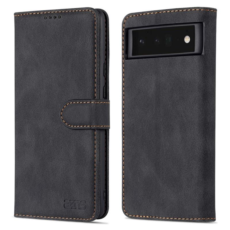 Capa Folio Para Google Pixel 6 Costura Azns