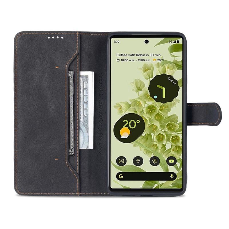 Capa Folio Para Google Pixel 6 Costura Azns