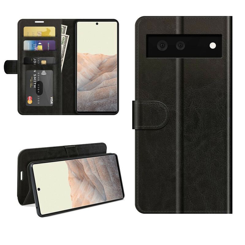 Capa Folio Para Google Pixel 6 Couro Ultra Sintético