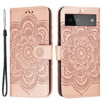 Capa Folio Para Google Pixel 6 Mandala Completa