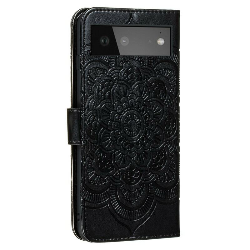 Capa Folio Para Google Pixel 6 Mandala Completa