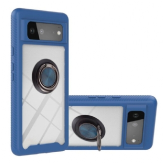 Capa Para Google Pixel 6 Bordas Chanfradas Híbridas Com Anel