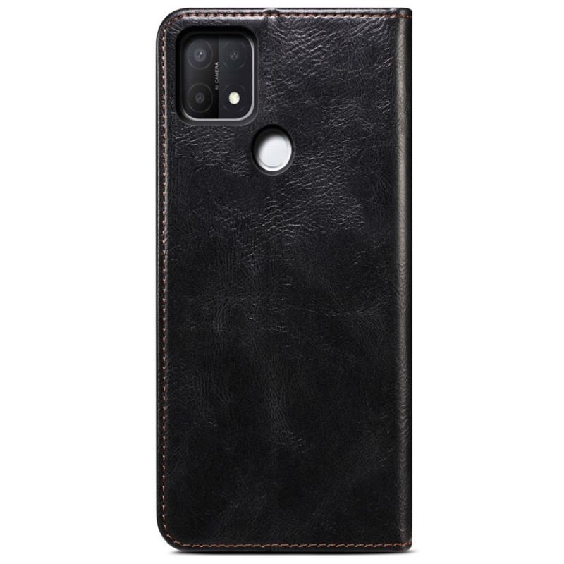 Capa De Celular Para Oppo A15 Flip Couro Sintético Encerado