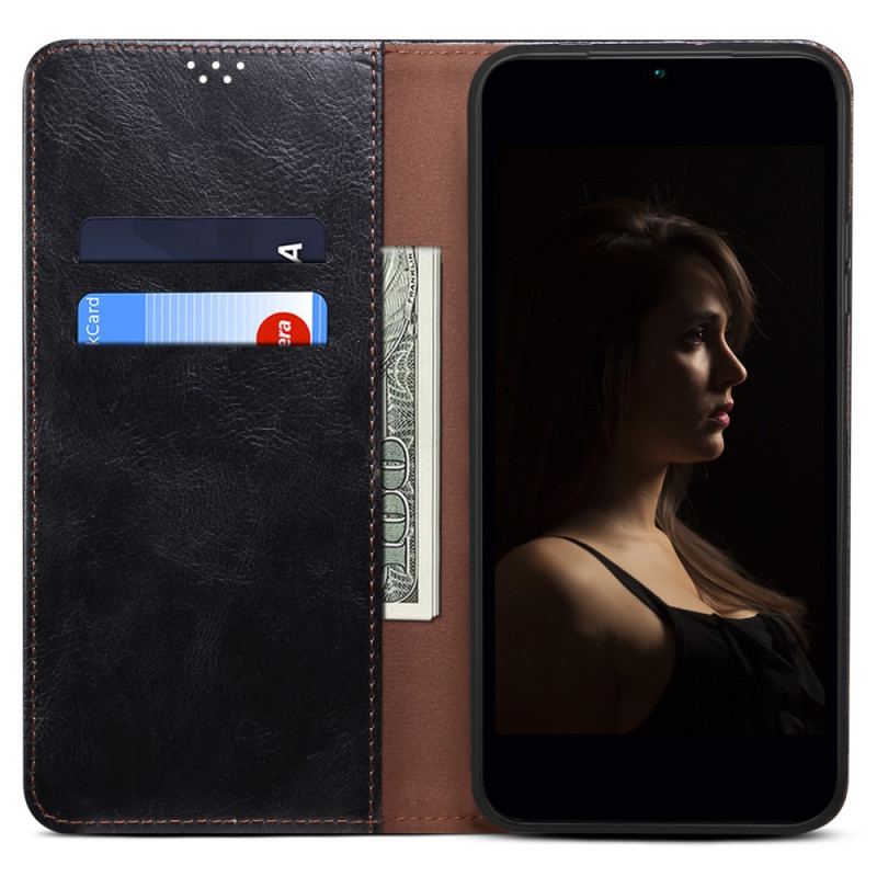 Capa De Celular Para Oppo A15 Flip Couro Sintético Encerado