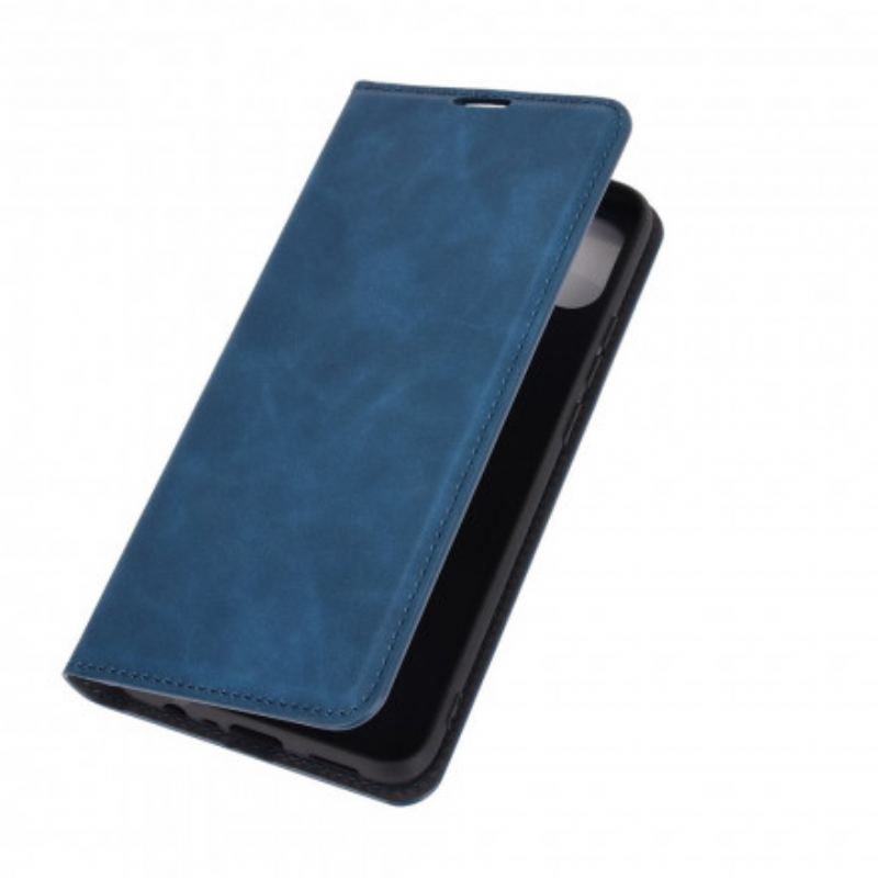 Capa De Celular Para Oppo A15 Flip Efeito Couro Macio Seda