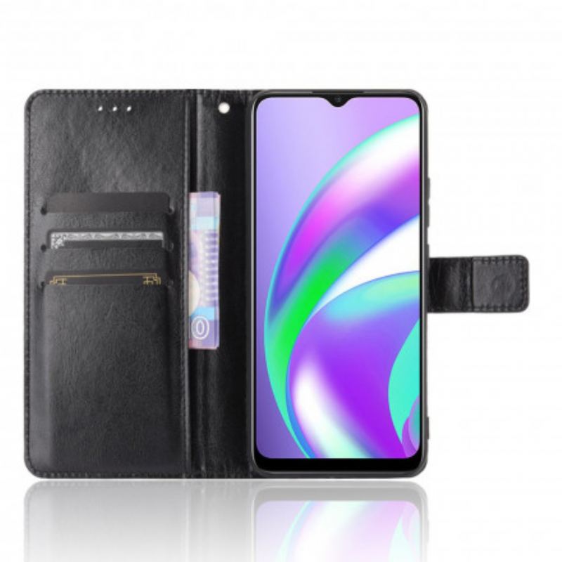 Capa Flip Para Oppo A15 Couro Falso Chamativo