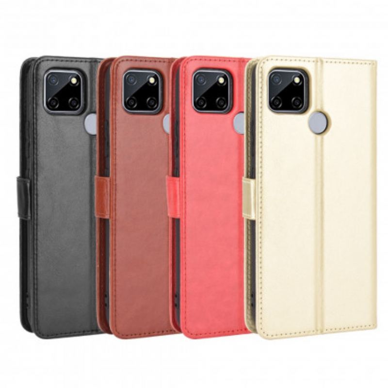 Capa Flip Para Oppo A15 Couro Falso Chamativo