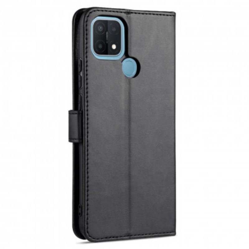 Capa Flip Para Oppo A15 Efeito Couro Azns