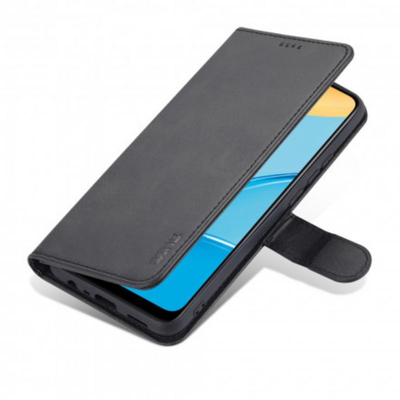 Capa Flip Para Oppo A15 Efeito Couro Azns