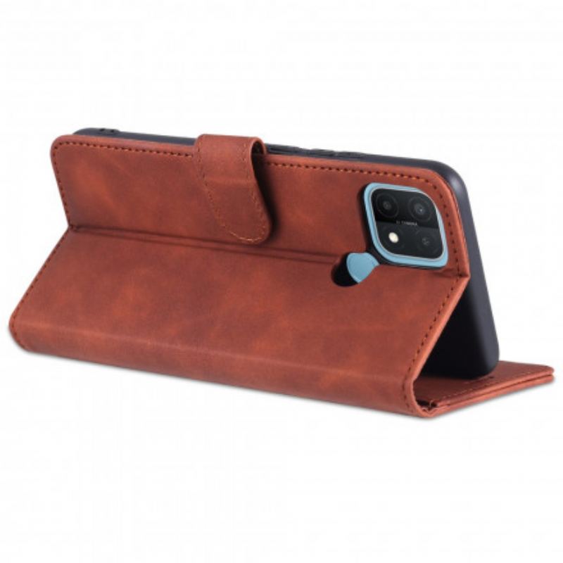 Capa Flip Para Oppo A15 Efeito Couro Azns