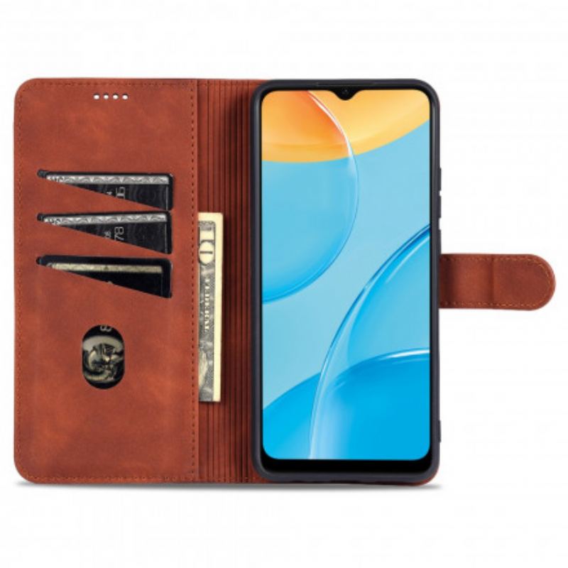 Capa Flip Para Oppo A15 Efeito Couro Azns