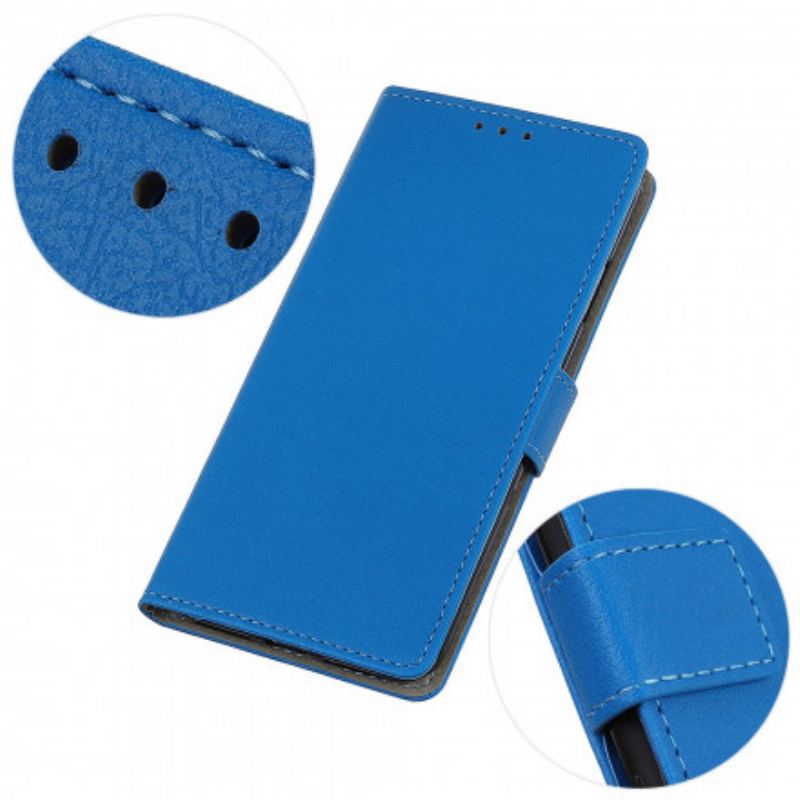 Capa Flip Para Oppo A15 Efeito Couro Brilhante Simples