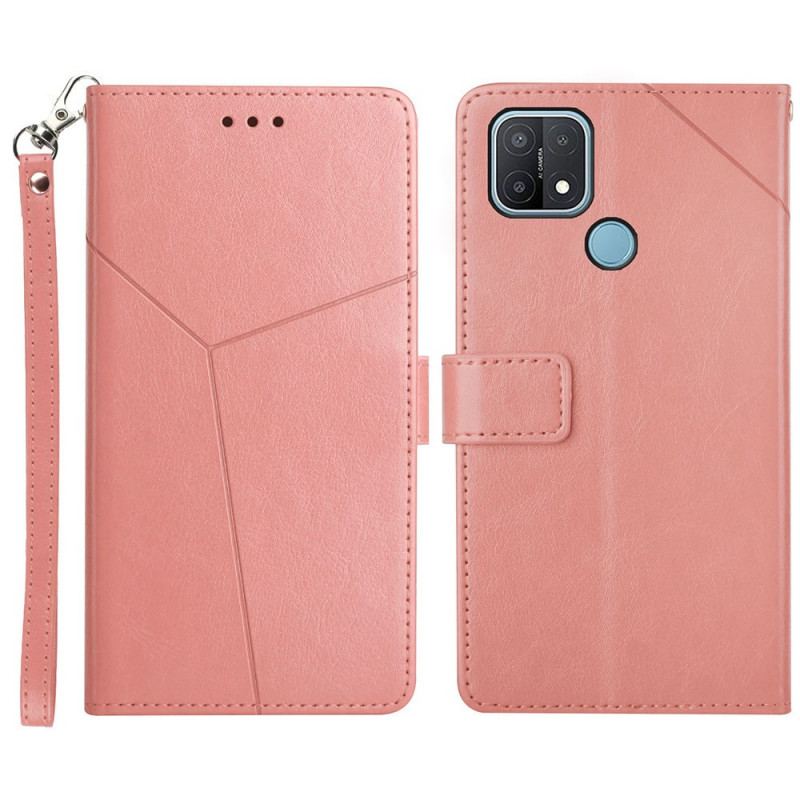 Capa Flip Para Oppo A15 Estilo Couro Geo Y Design