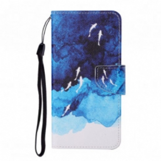 Capa Flip Para Oppo A15 Mar Com Tanga